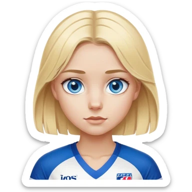 Blonde girl blue eyes AFL sticker