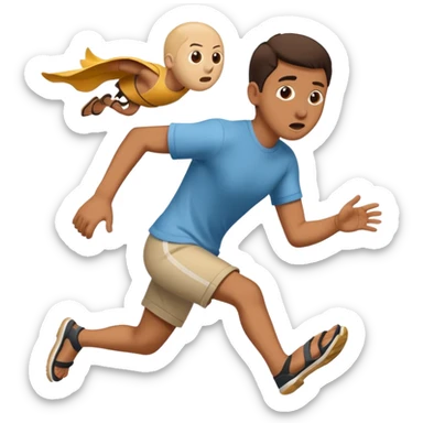 Running away from flying sandal sticker