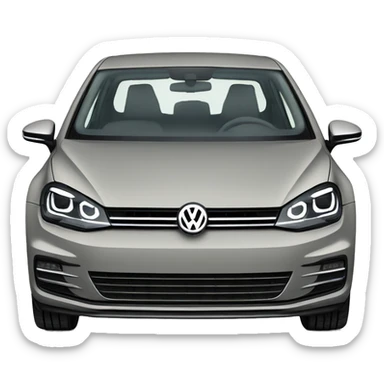 Volkswagen Golf with bull horns  sticker