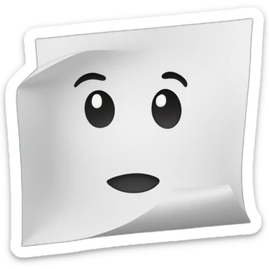 Sheet of paper with folded bottom right corner sticker