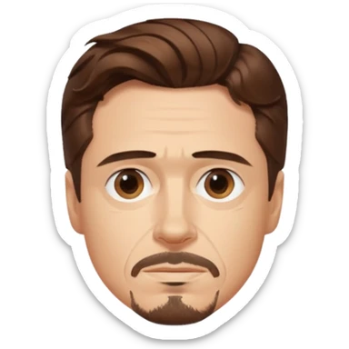Tony Stark with wavy hair sticker