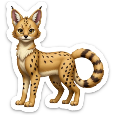 Epic Cute Dark Sergal-Serval-Vernid-Caracal full body sticker