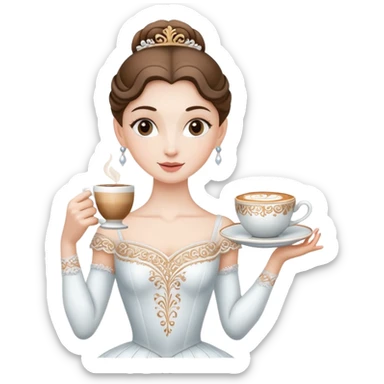 Ballerina dancing cappucino cup sticker