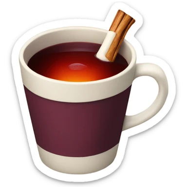 Mulled wine in a craft cup sticker
