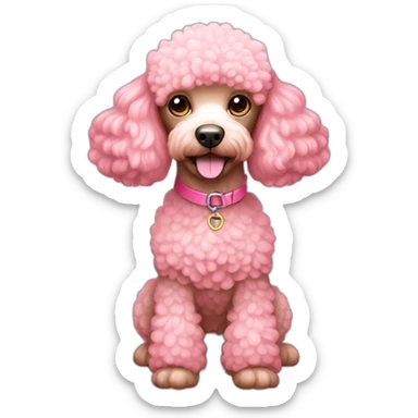 Pink mini poodle sticker