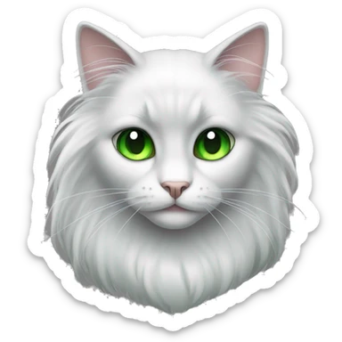 long haired black cat green eyes paws showing sticker