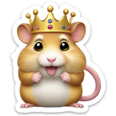 hamster in crown calls on the phone sticker