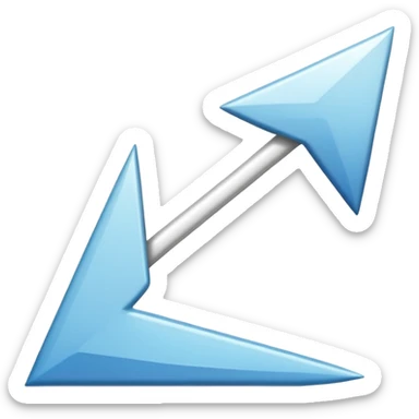 Extremely simplistic white arrow pointing sticker