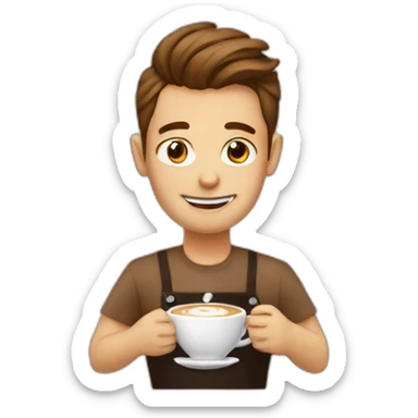 A barista making latte art sticker