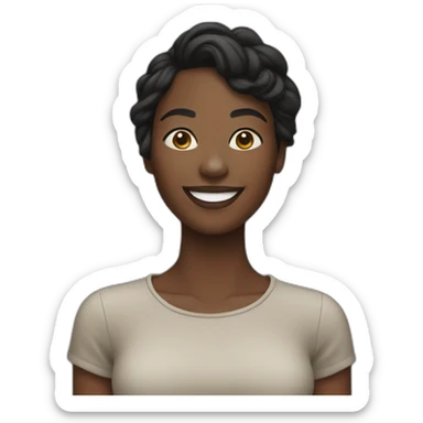 Ebony woman smiling sticker