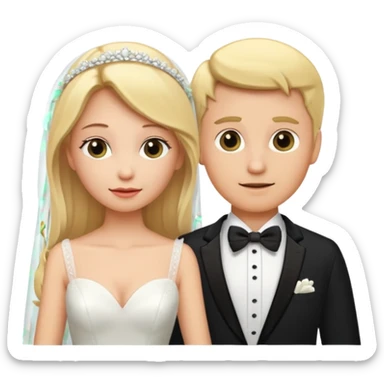Blond woman and blond man getting married sticker