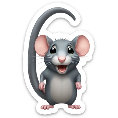 Rat on hook sticker
