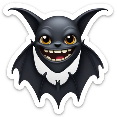 Mischievous gothic bat giggling sticker
