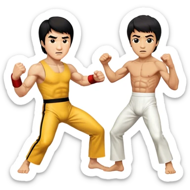Jackie Chan fights with Bruce Lee sticker