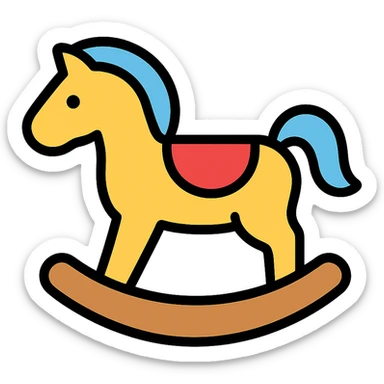 rocking horse, simple and clear, color icon style sticker