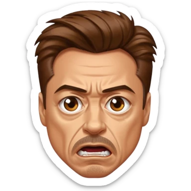 robert downey jr angry sticker