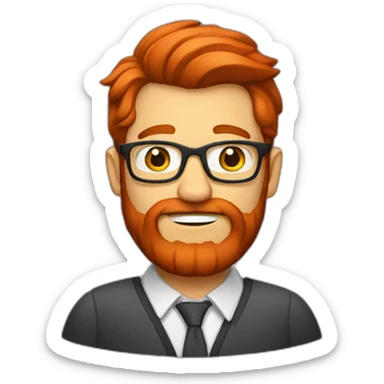geek with red beard sticker
