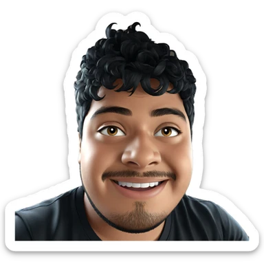 smiling boy in black shirt sticker