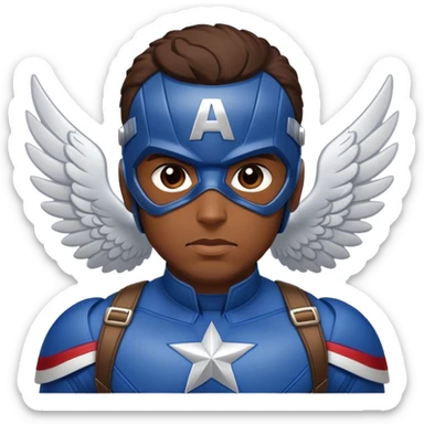 Black captain america with wings sticker