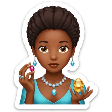 black girl carry jewel  sticker