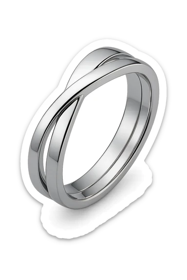 wedding ring, intertwined bands, romantic, modern style sticker