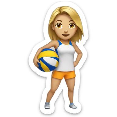 Voley player female playing sticker