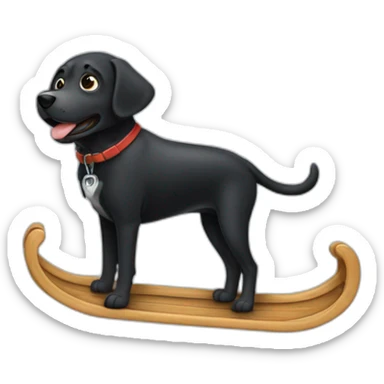 Un chien noir qui fais du toboggan sticker