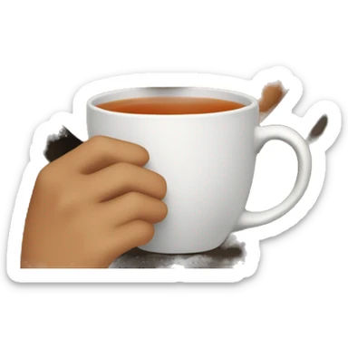 Girl with medium skin colour and dark hair that’s medium lenght and straight with a blanket over her drinking tea sticker