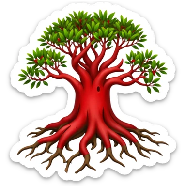 degraded or removed red mangrove and remnoved or cut roots sticker