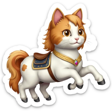Gato montado a caballo sticker