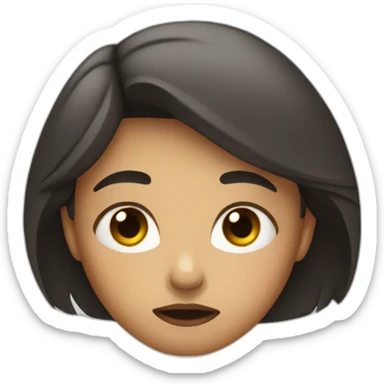 Girl with fed up face sticker