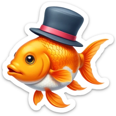 A goldfish going for a walk sticker
