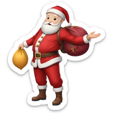 santa bending over sticker