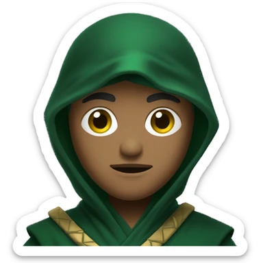 ninja wizard (light skin) with the dark green clothe sticker