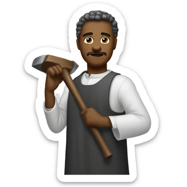 An evangelic pastor with a hammer sticker