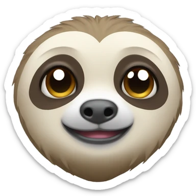 cute andriod sloth, head only sticker