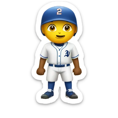 baseball player standing on 2nd base after getting a hit sticker