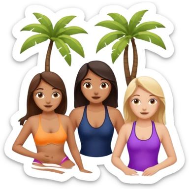One south Asian girl, two white girls, and one white man, in the lazy river together  sticker