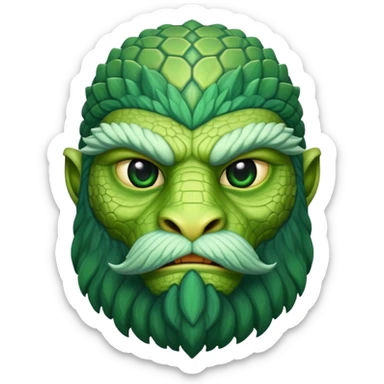 annunaki reptilian head with beard sticker