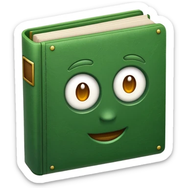 biblioteca de livros em tons de verde musgo sticker