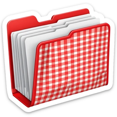  file folder with gingham pattern  sticker