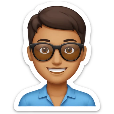 Naughty looking smile with sunglass sticker