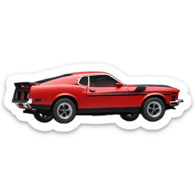 Red mustang mach 1 profil sticker