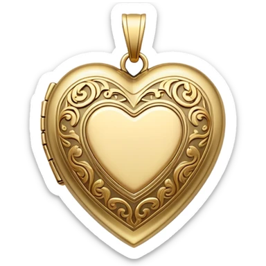 Gold heart shaped locket sticker