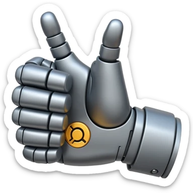 robot hand closed fist but the thumb is up sticker