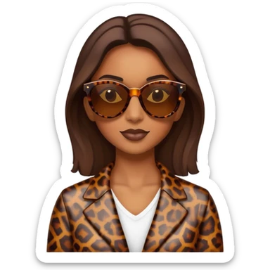 Brown sun glasses women’s tortoise shell sticker