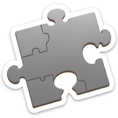 Create an emoji that represents both a jigsaw and indecision sticker