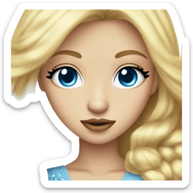 Straight Blonde blue eyes princess big lips big lashes sticker