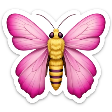 Can you generate a Dryocampa rubicunda a.k.a Rosy maple moth emoji sticker