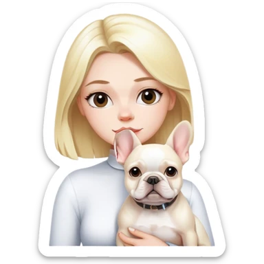 Blonde with white French bulldog sticker